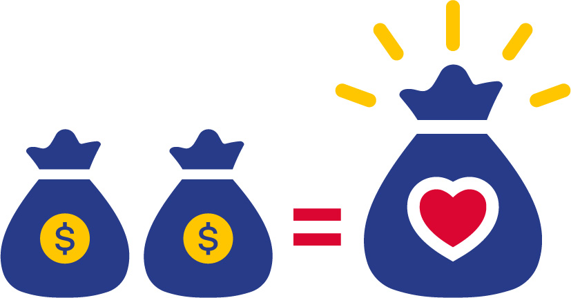 Icon for double your donation.